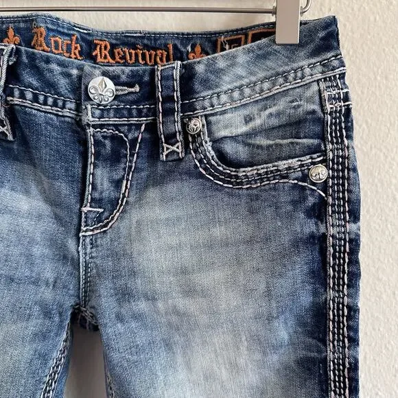 Rock Revival Sakai Ankle Skinny Embellished Jeans Size 26 - Picture 6 of 14